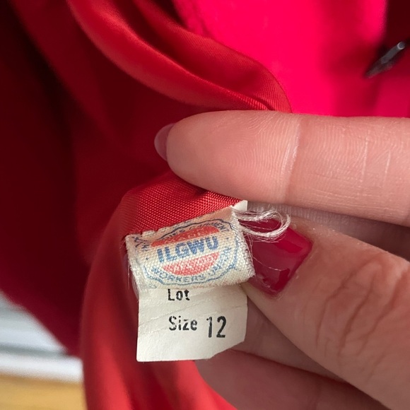 Wool Elegant Red Women's Coat - Picture 6 of 13